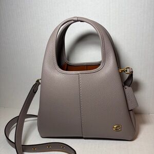 Lana Shoulder Bag 23 Coach Brass/ Stone Leather Shoulder Bag